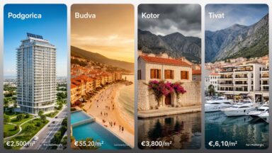 Prix de l’immobilier au Monténégro : comparer Podgorica, Budva, Kotor et Tivat