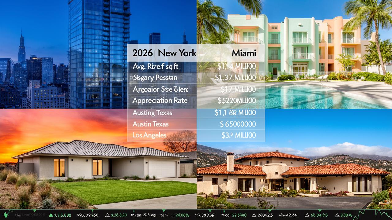 Prix de l’immobilier aux États-Unis : comparaison New York, Miami, Austin, Los Angeles