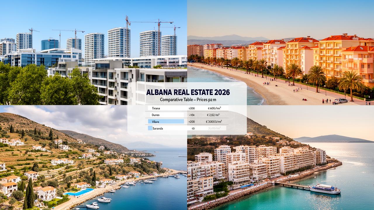 Prix de l’immobilier en Albanie : Tirana, Durres, Vlore, Saranda passés au crible