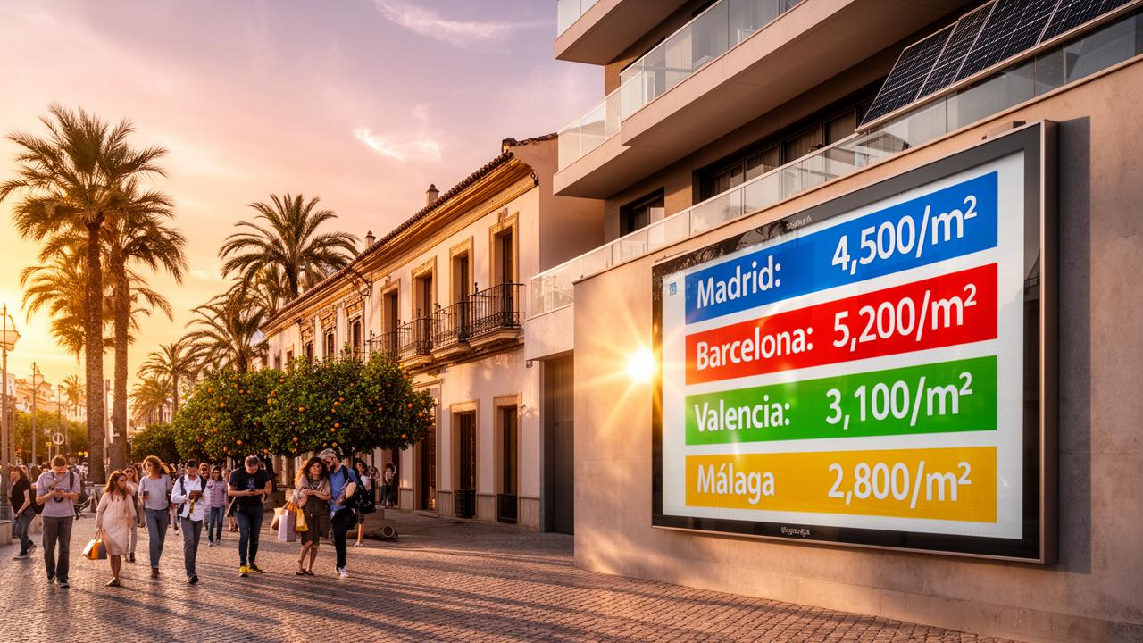 Prix de l’immobilier en Espagne : comparer Madrid, Barcelone, Valence et Malaga