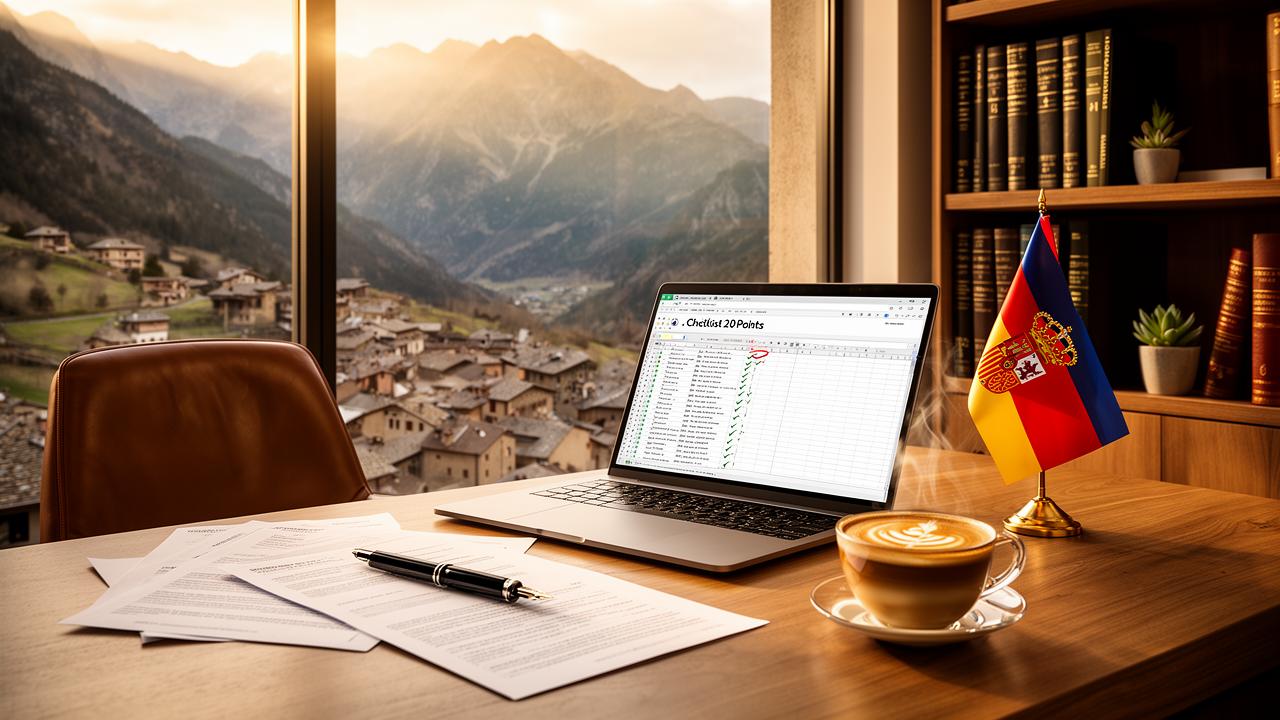Checklist ultime : 20 points à vérifier avant d’ouvrir une société en Andorre