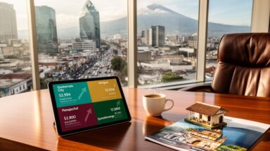 Panorama des prix de l&rsquo;immobilier au Guatemala : comparaison Guatemala City, Antigua, Panajachel et Quetzaltenango