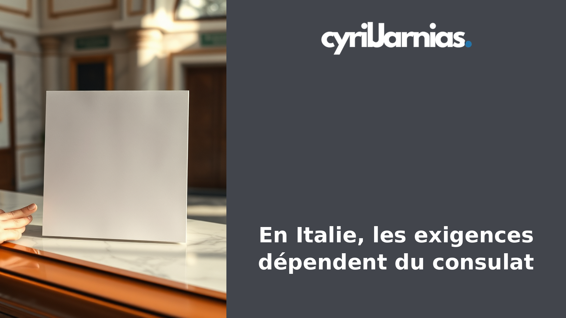 En Italie, les exigences dépendent du consulat